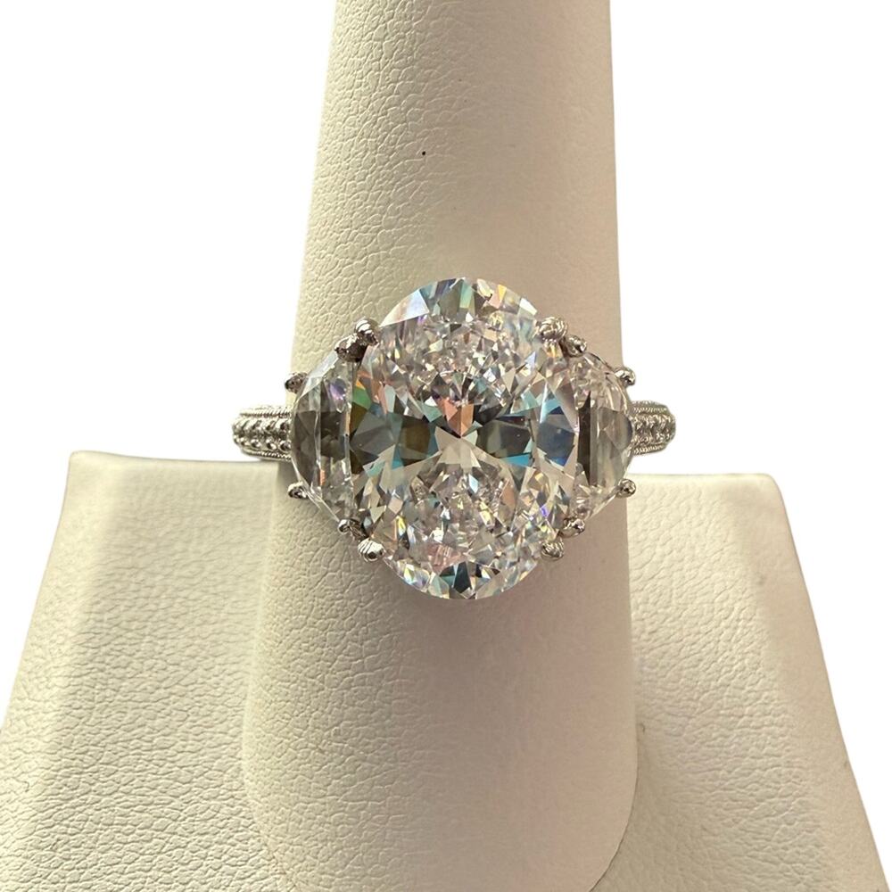 Judith Ripka 925 Sterling Silver CZ Ring Size 9.75 NEW